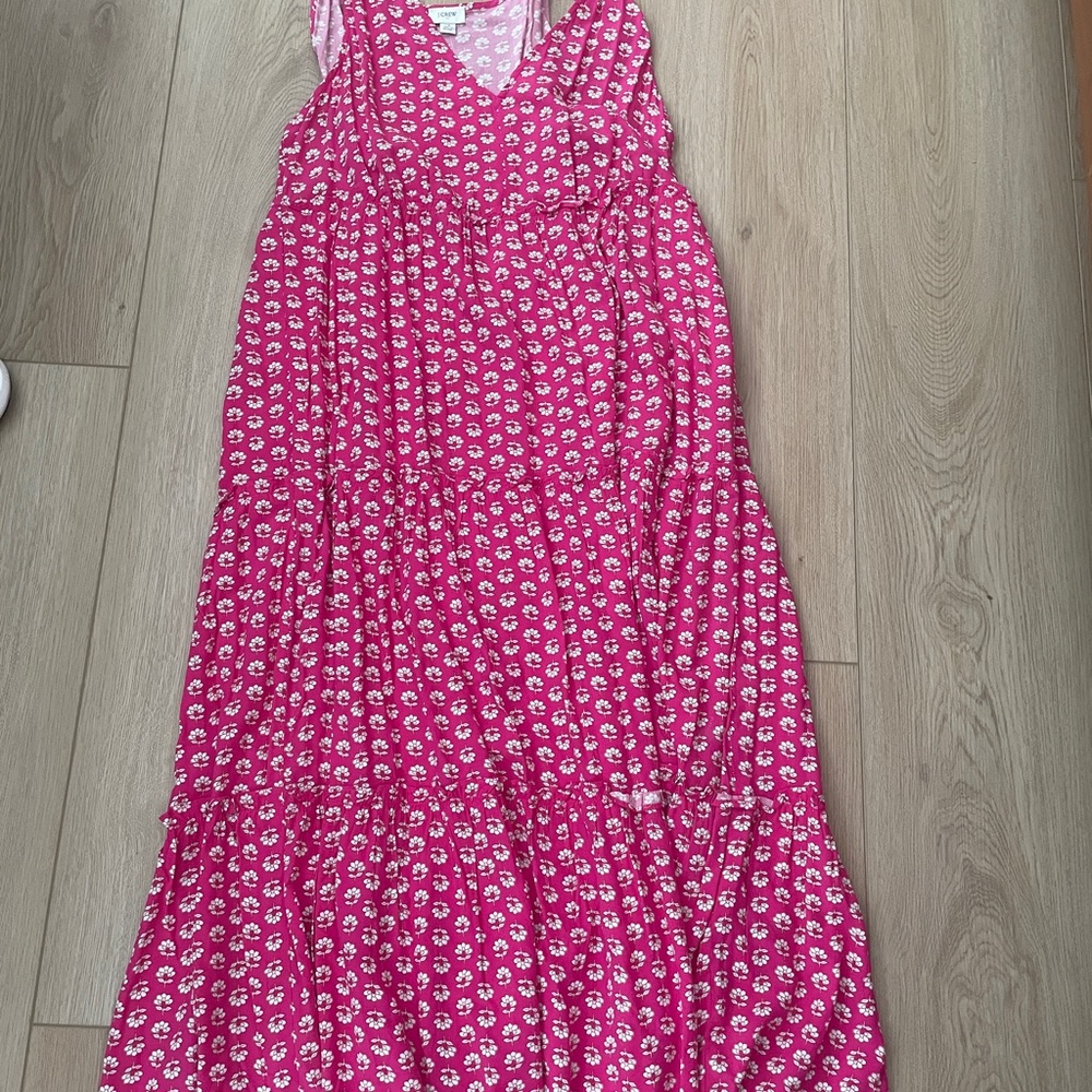 J. Crew Fuchsia Floral Midi Dress